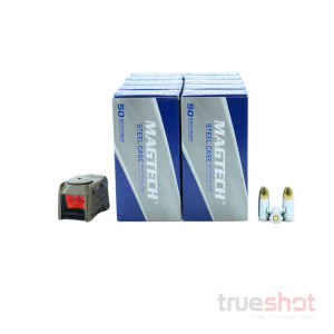 BUNDLE DEAL: FDE Steiner MPS Red Dot Pistol Sight and 500 Rounds of Ammo - Magtech 9mm 115 Grain Steel
