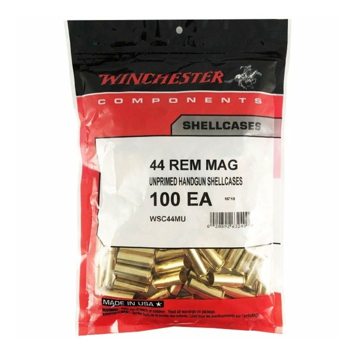 Winchester 44 Rem Magnum Reloading Brass, 100 - WSC44MU