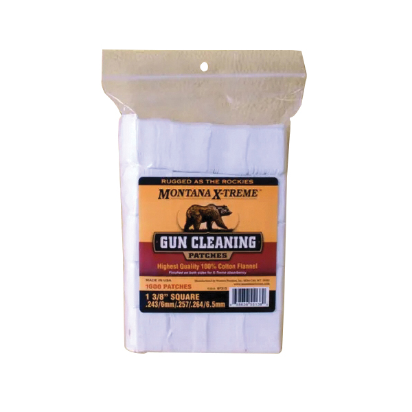 Montana X-Treme .243 Caliber/.264 Cal 1.38" x 1.38" Square Patch, 1000/Bag