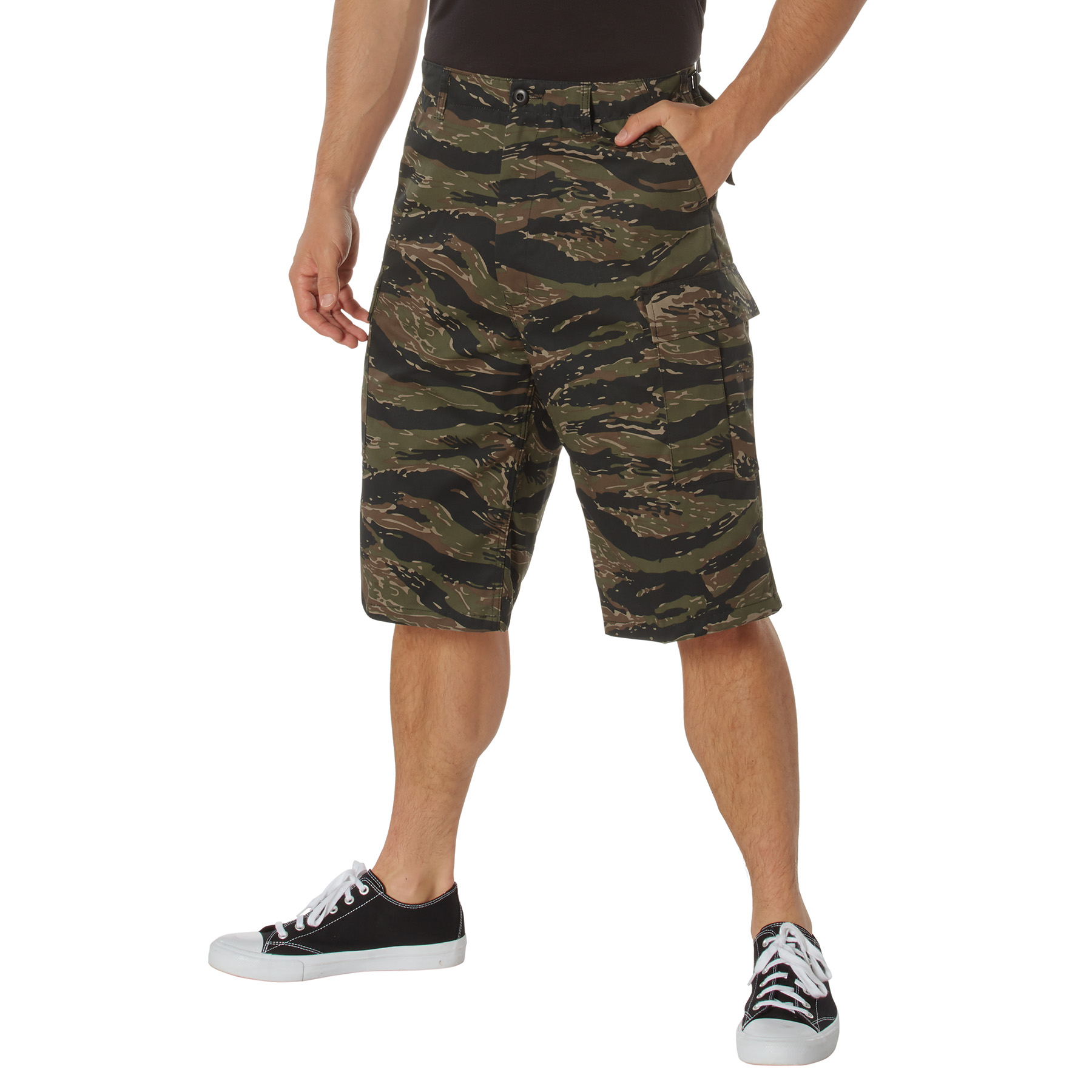 Rothco Long Length Camo Bdu Shorts - Tiger Stripe Camo, Large