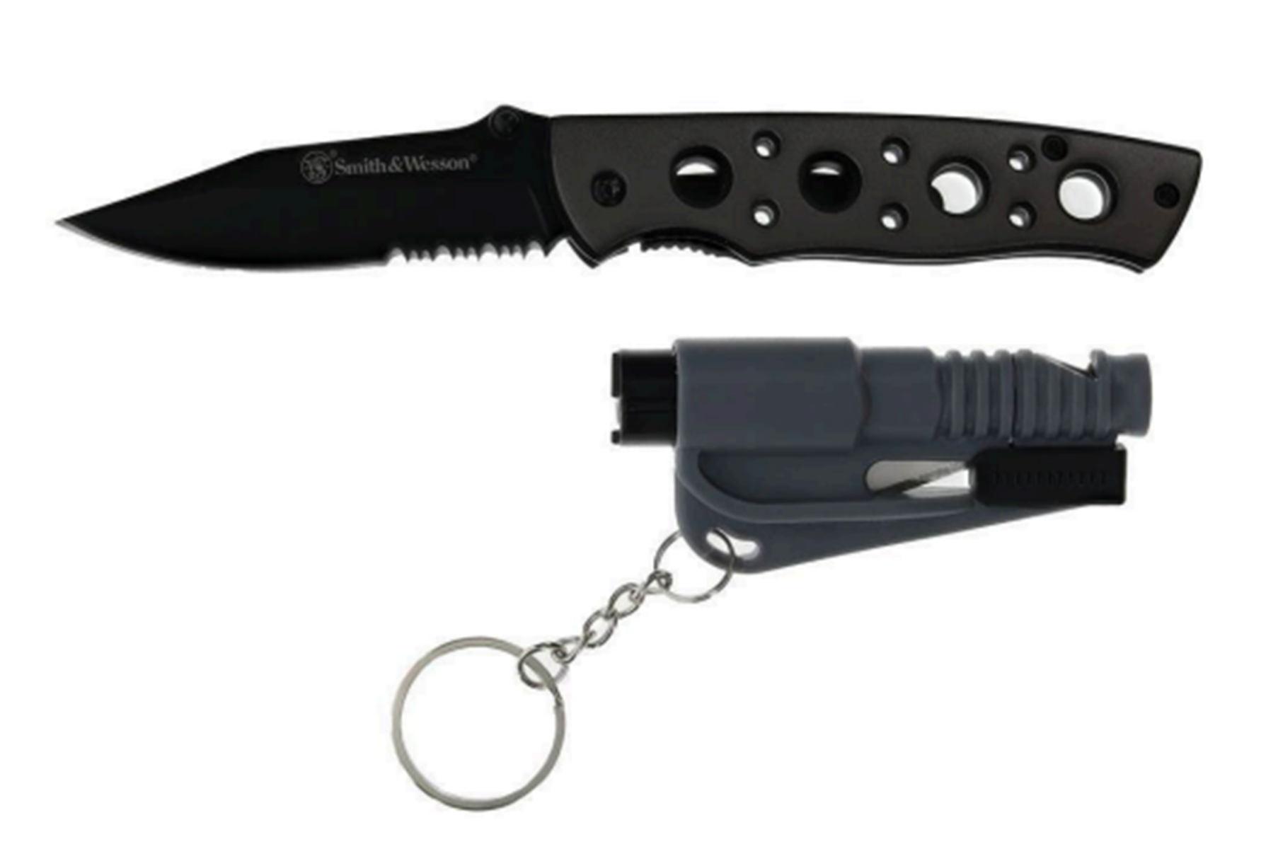 Smith & Wesson Folding Drop Point Knife w/ Multi Function Tool, Black - 1259499