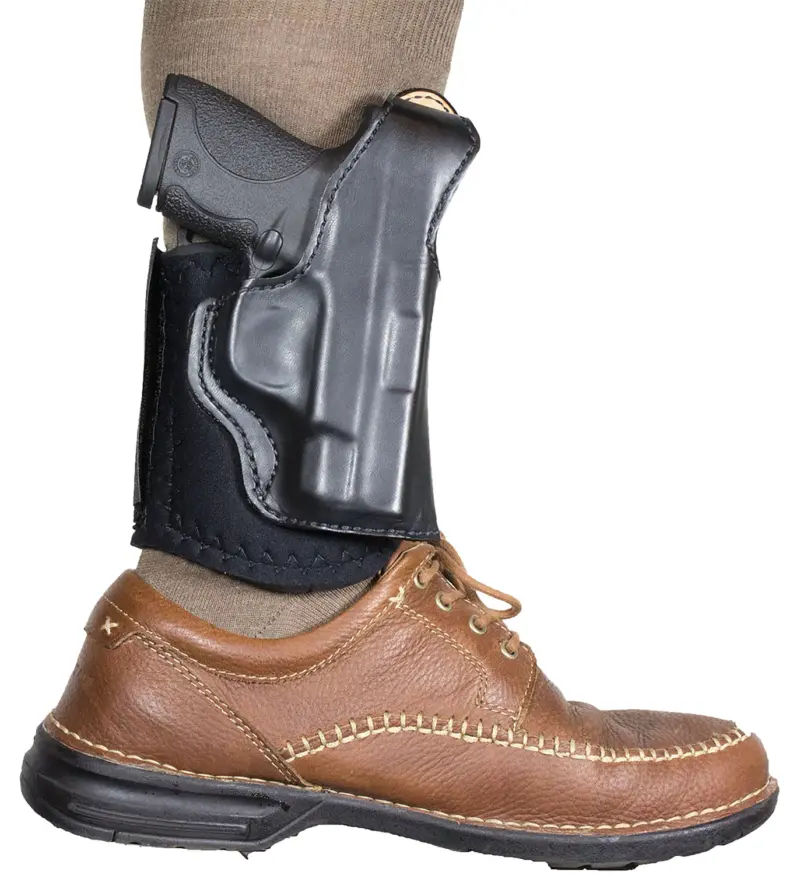 DeSantis Gunhide 014PCX7Z0 Die Hard Rig Ankle Black Leather/Sheepskin Ankle Fits S M Shield 9/40 Right Hand