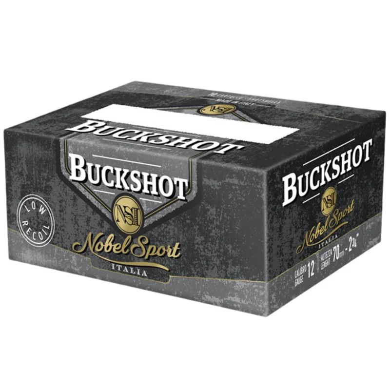 Noble Sport Buckshot Law Enforcement Shotshells 12ga 2-3/4" 9 pellet 1200 fps #00 250/ct Case (25-10/ct Boxes)