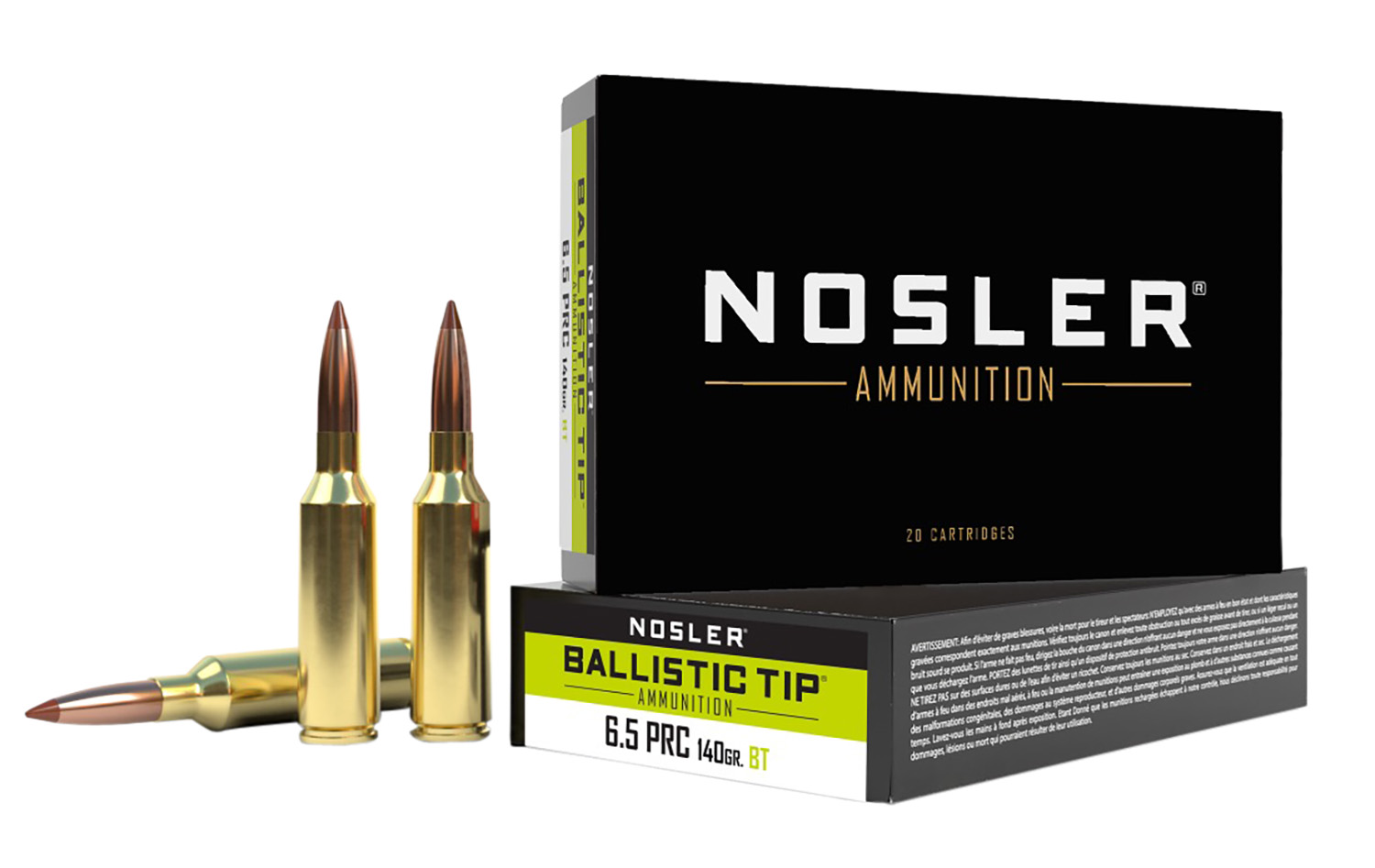 Nosler Ballistic Tip 6.5 PRC 140gr Spitzer Boat-Tail (SBT) 20rds - 43457