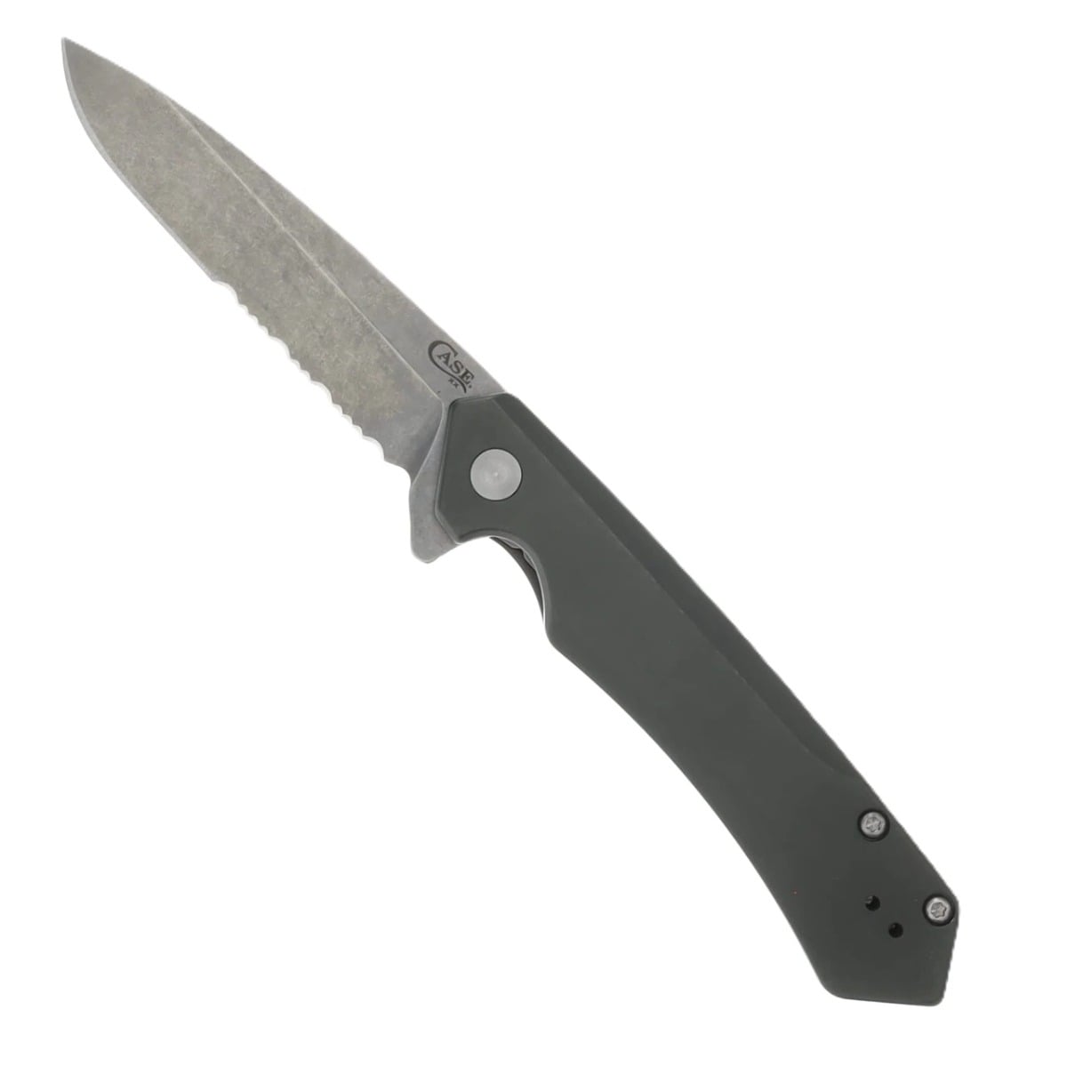 Case Kinzua Serrated Spear Point Folding Knife, OD Green