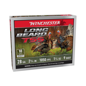 Winchester Long Beard TSS 28 Gauge 2.75\" 1-1/4 oz #9 TSS Shot 5 Rounds Nickel-Plated Case LBTSS289