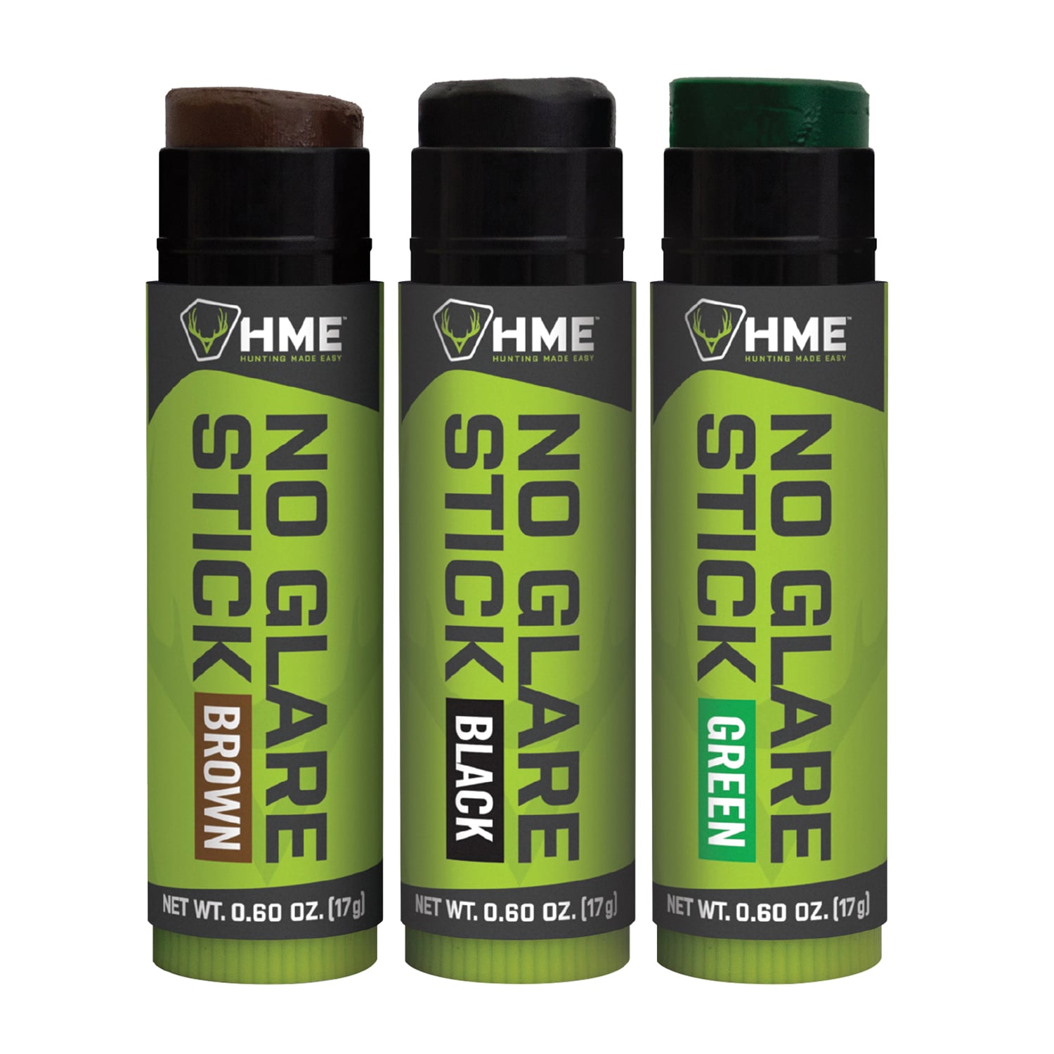 HME Glare Reducing Stick, Black/Brown/Green, 3/pack - HME-STK-3PK