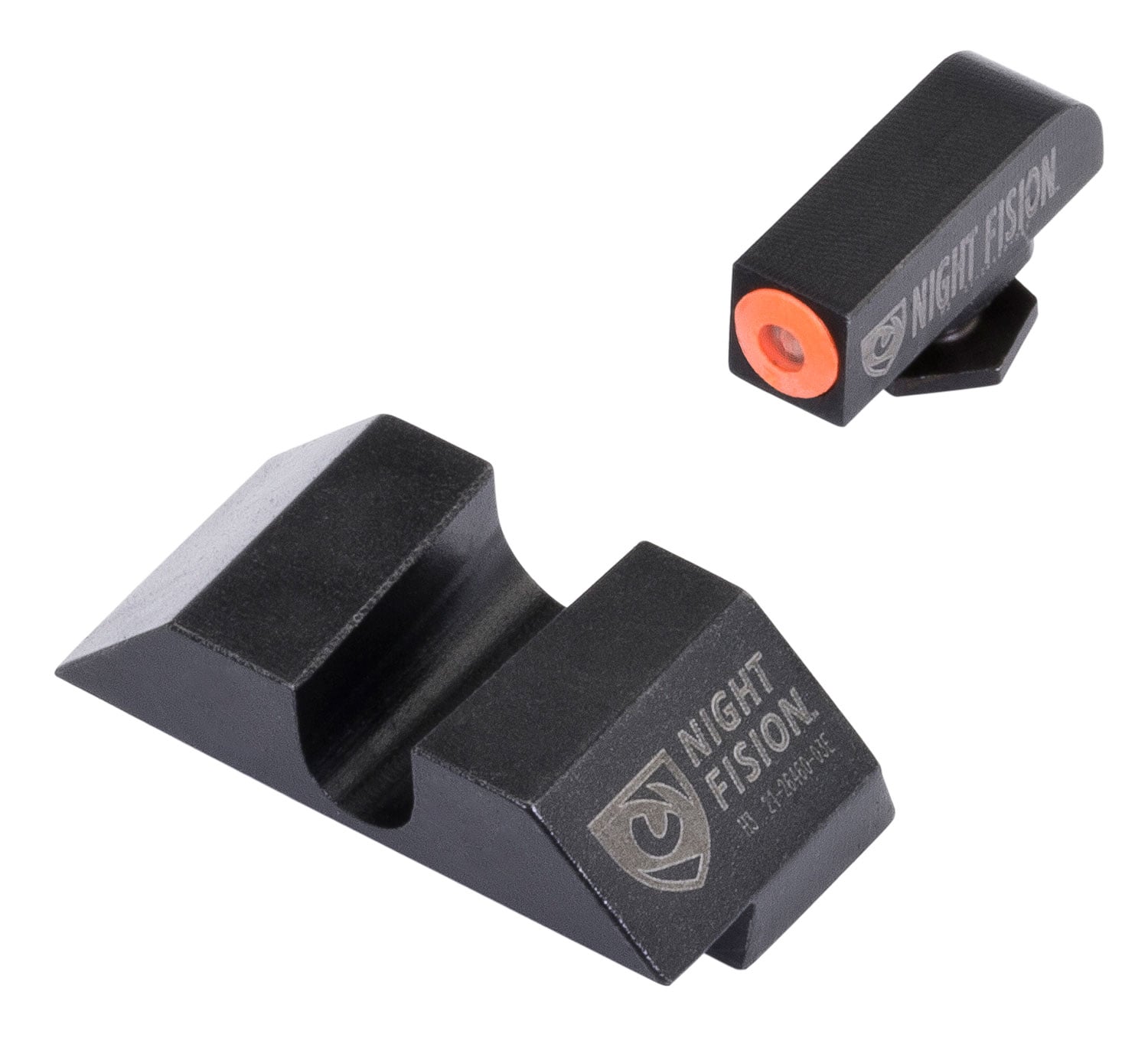 Night Fision Night Sight Set for Glock 17/17L/19/22-28/31-35/37-39 Pistols, Green with Orange Square Front - GLK-001-014-OGZX