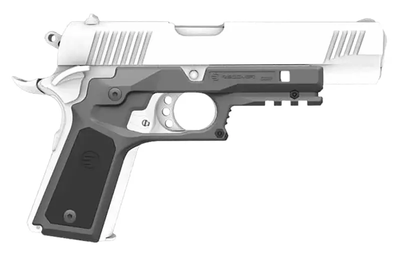 Recover Tactical CC3P0401 Frame Grip Gray Polymer Frame with Interchangeable Black Gray Panels for Standard Frame 1911