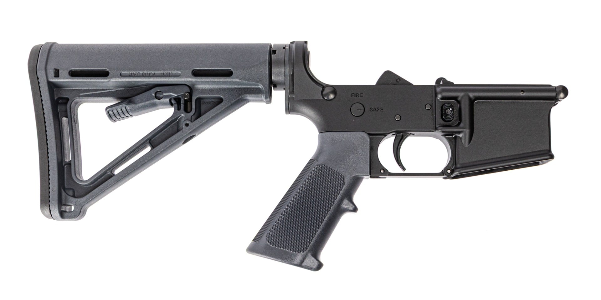 PSA MOE Stealth AR-15 Complete Rifle Lower W/ Classic Grip and Trigger Guard, Gray