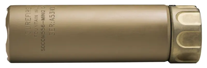 SureFire SOCOM556-MINI2 5.56 NATO Suppressor, 5 Inch FDE