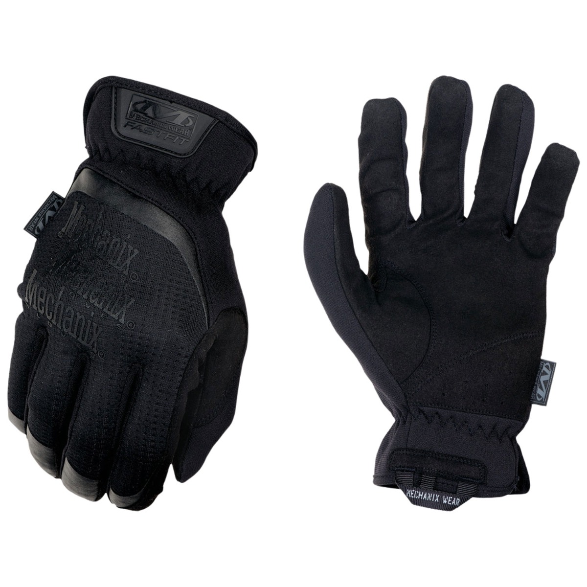 Mechanix Wear FastFit Covert Black  Touchscreen Synthetic Leather, Black, Small - FFTAB-55-008
