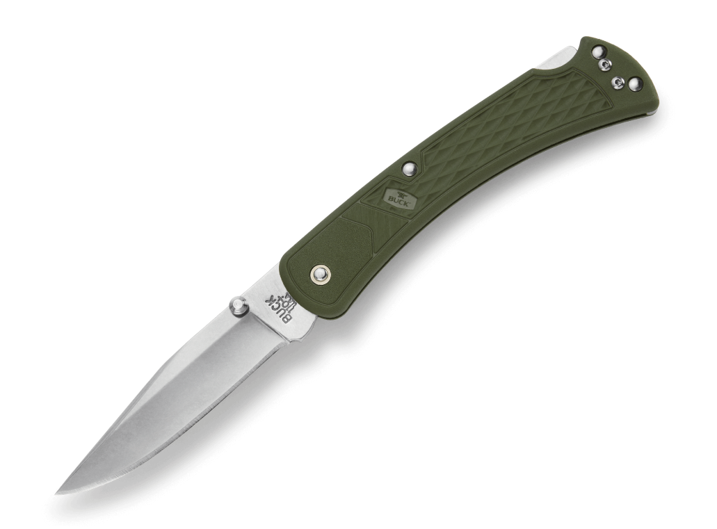 Buck 110 Slim Select Folding Clip Point Knife, Green - 0110ODS2-B