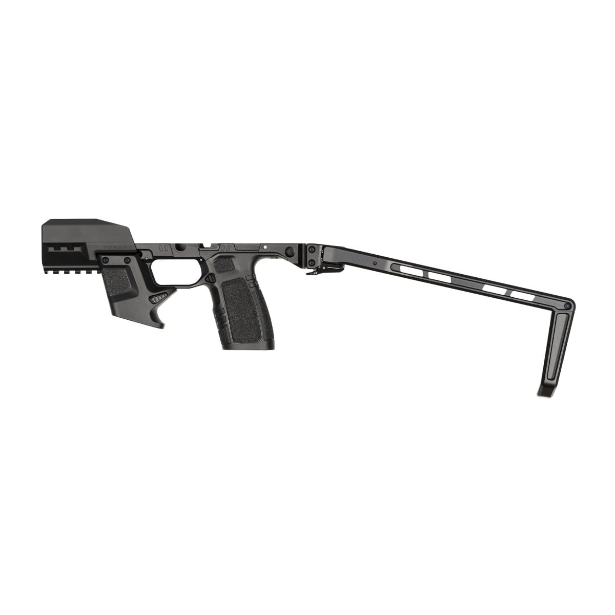 Tyrant CNC Black Aluminum/Polymer Folding Braced Chassis, Fits Sig P365 - TYTD-P365-TWS-BLK
