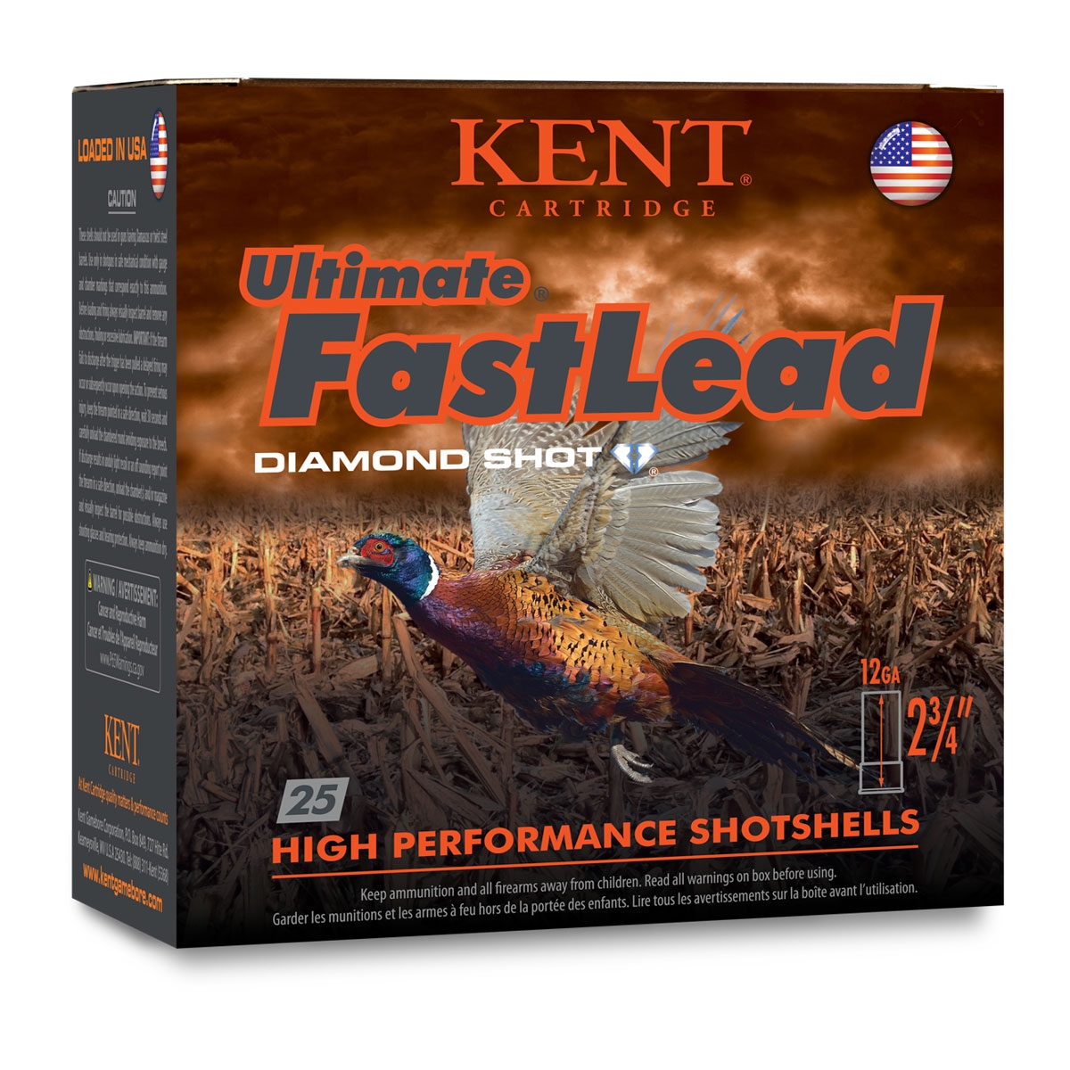 Kent Ultimate Fast Lead Shotshells 12 ga 2-3/4″ 1-1/4oz 1345 fps #6 25/ct - No Credit Card Fees - Low, flat rate shipping