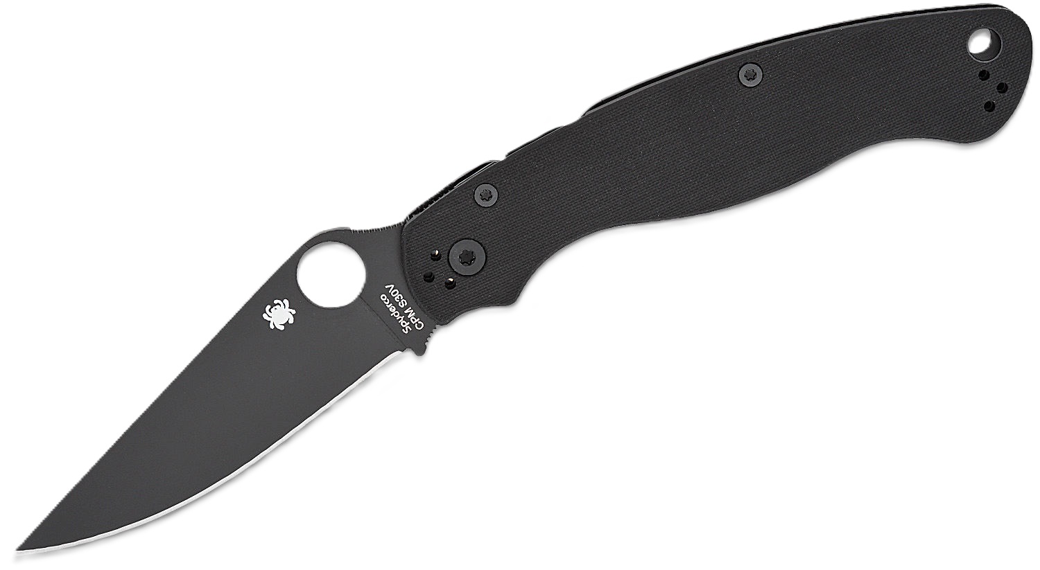 Spyderco Military 2 Folding Clip Point Knife, Black - C36GPBK2