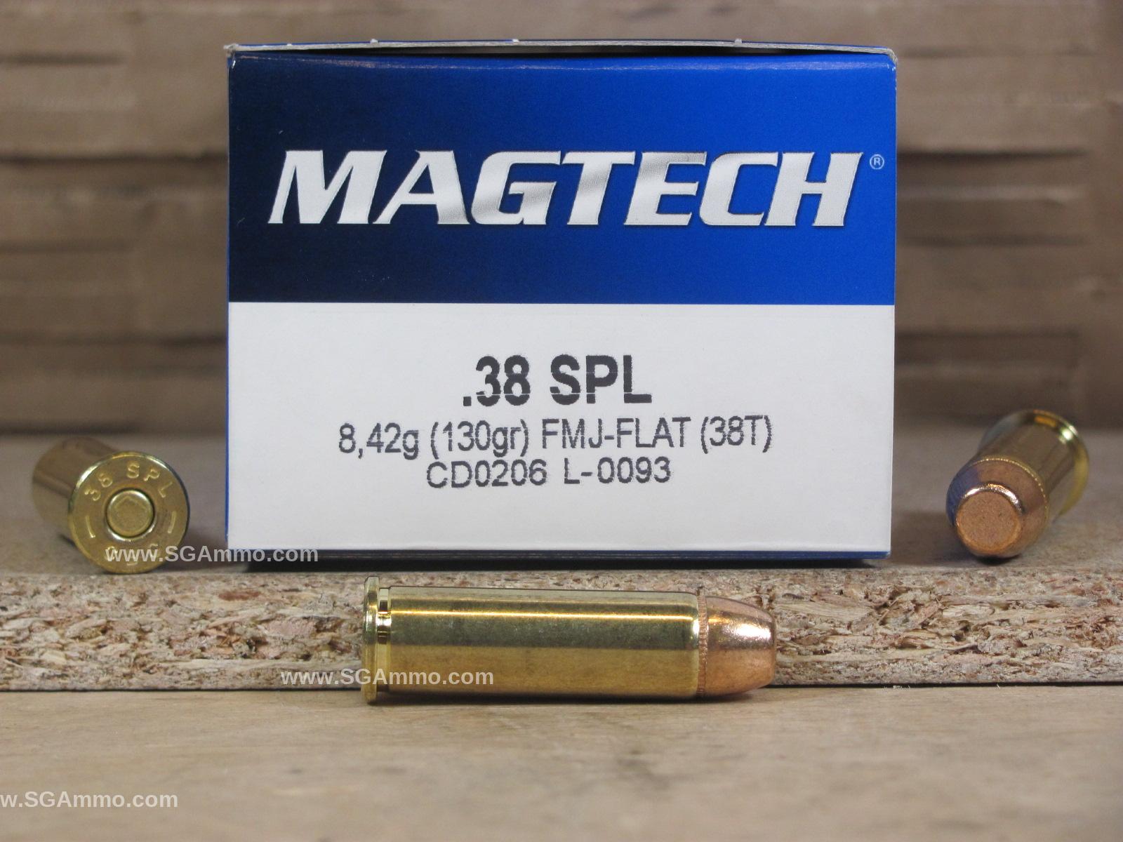 1000 Round Case – 38 Special 130 Grain FMJ-Flat Ammo by Magtech – 38T