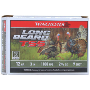 Winchester Long Beard TSS 12 Gauge 3\" 2-3/8 oz #9 Shot 5 Rounds Tungsten Case LBTSS1239