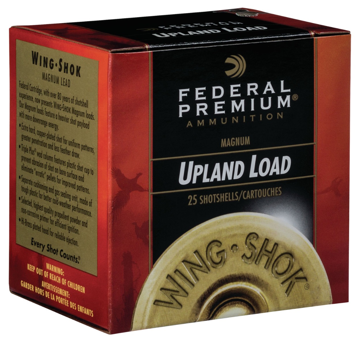 Federal Wing-Shok 16ga. 2-3/4″ MAX 1-1/8oz #4 1425 fps 25/ct - No Credit Card Fees - Low, flat rate shipping
