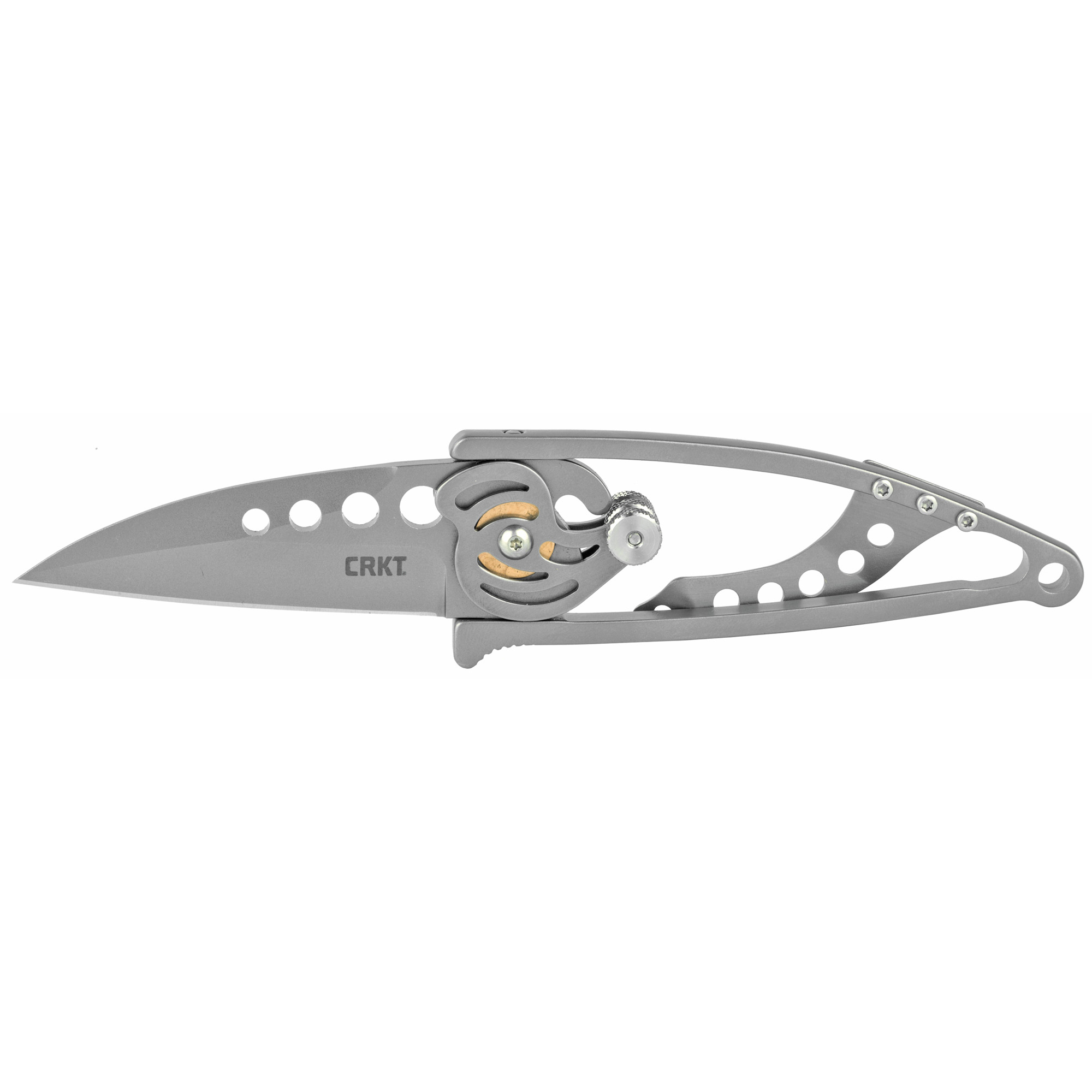 CRKT Snap Lock Folding Knife Silver Plain 2.55" 5102N Bead Blasted