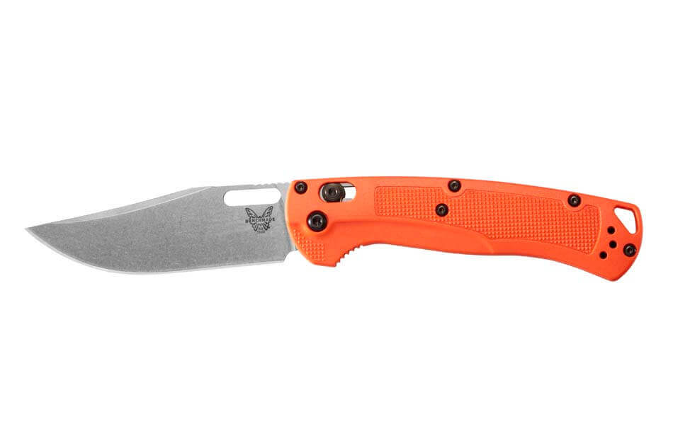 Benchmade TaggedOut Folding Clip Point Knife, Orange Grivory - 15535
