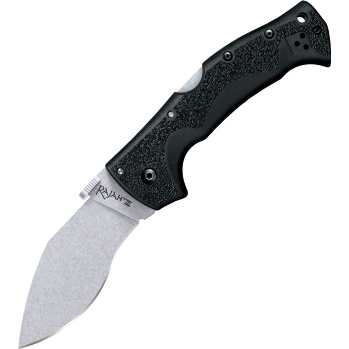 Cold Steel III Kukri Folding Knife Drop Point Blade in Bold Black - CS-62JM