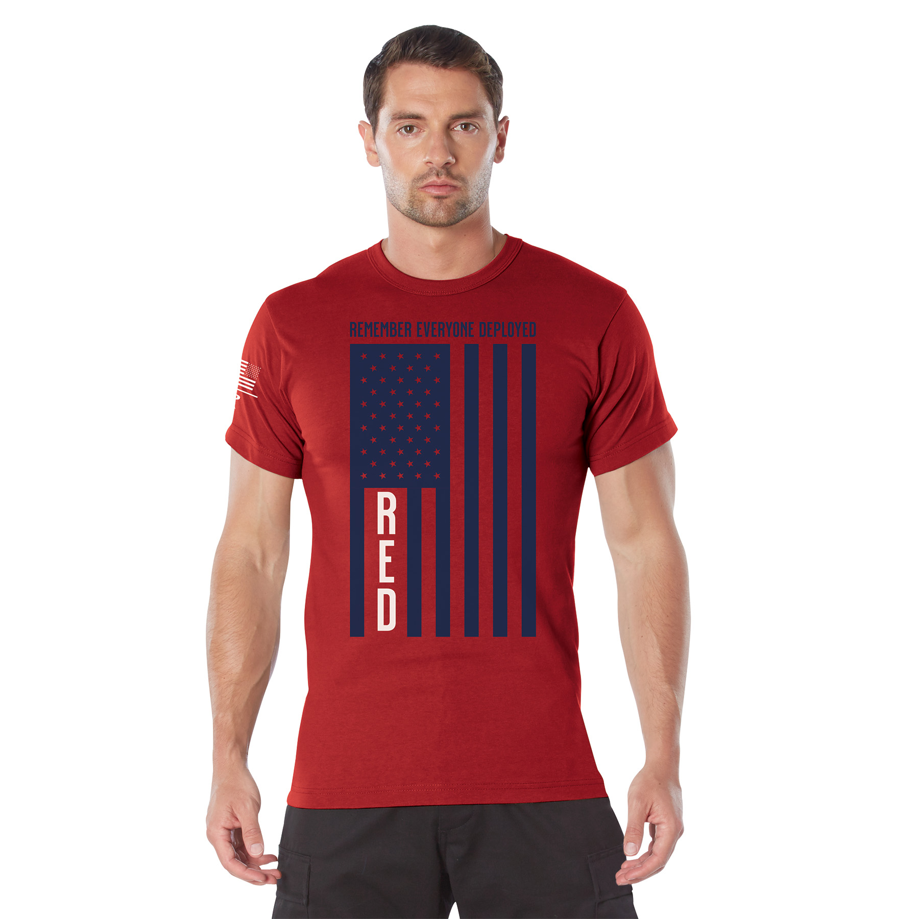 Rothco R.E.D. Remember Everyone Deployed T-Shirt With Solid Blue Flag - Small