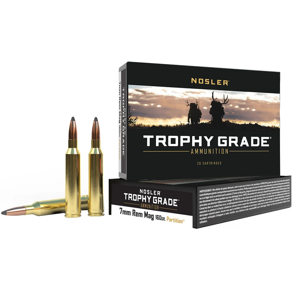 Nosler Trophy Grade Rifle Ammunition 7mm Rem. Mag. 160 gr. PT SP 20 rd.