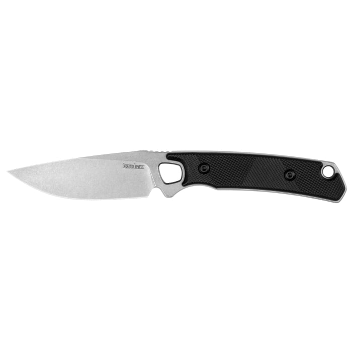Kershaw Steppe Fixed Knife Drop Point Gray/Black - Ergonomic Handle, Ideal for Outdoor Use - 2048