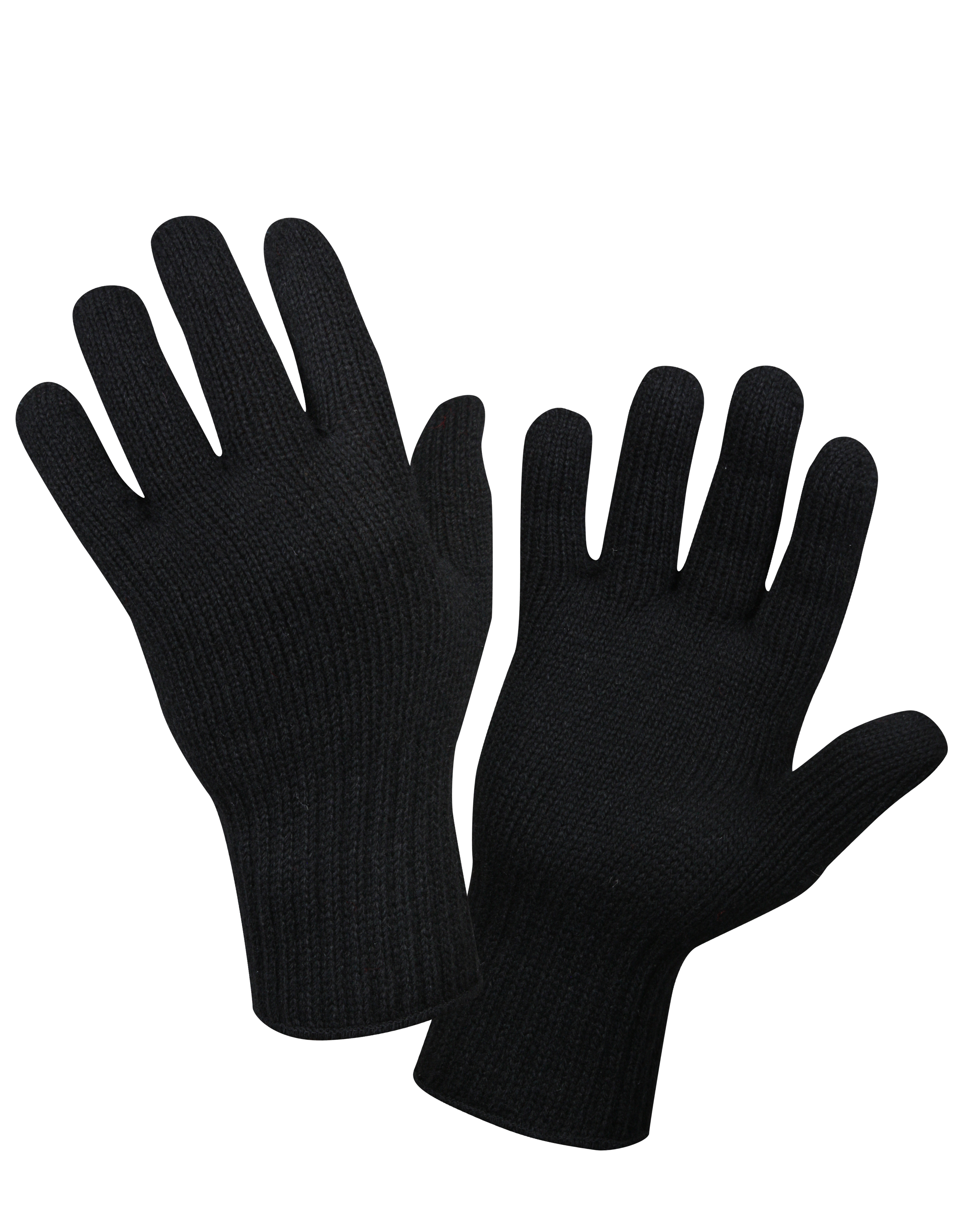 Rothco Wool Glove Liners - Unstamped, Black, Large