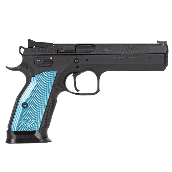 CZ TS2 9mm Pistol 20RD Fiber Optic Blue Grips