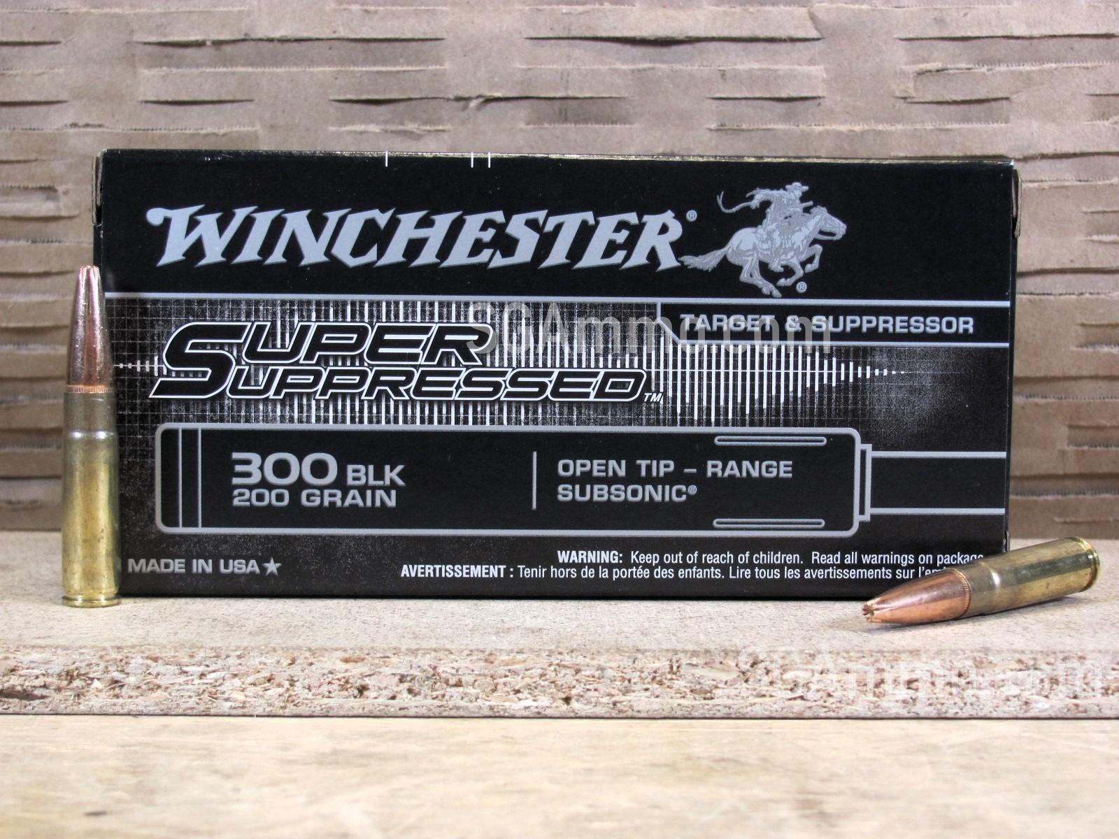 20 Round Box – 300 Blackout 200 Grain Open Tip Range Subsonic Winchester Super Suppressed Ammo – SUP300BLK