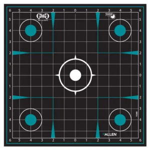 Allen Girls With Guns 15280 Splash  Self-Adhesive Paper 12 x 12 Grid Black Target w/Turquoise Accents 5 Per Pack
