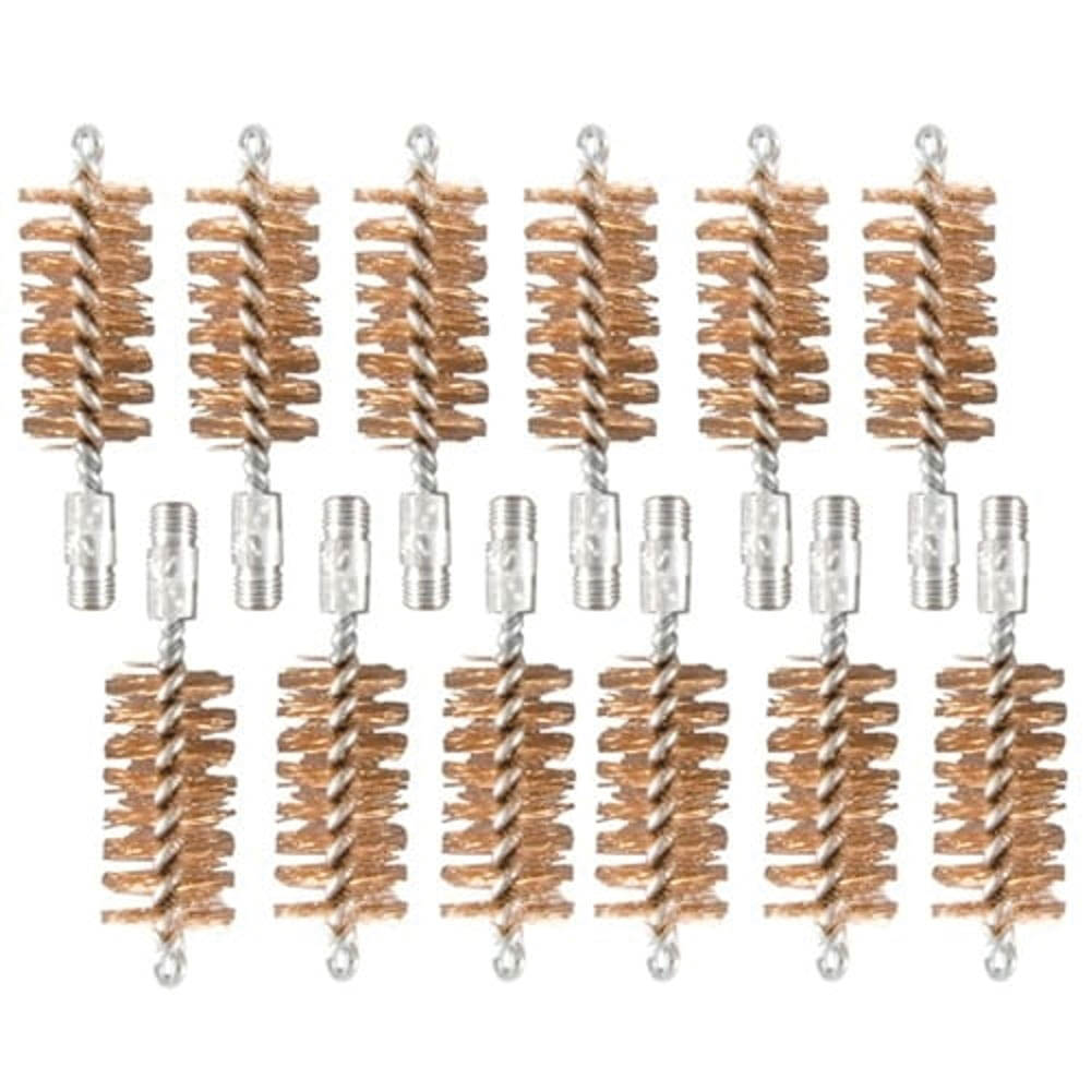 Brownells 12 Gauge 5/16-27 Male Double-Tuff Bronze Bore Brush, Pack of 12
