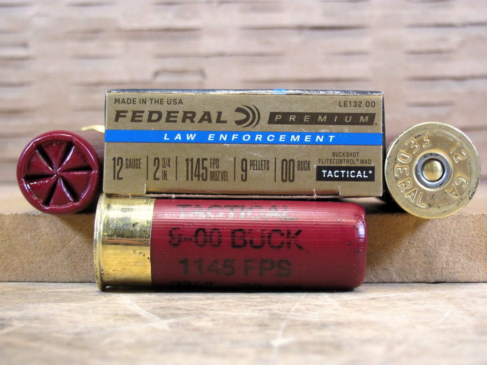 50 Round Brick – 12 Gauge 2.75 Inch 9 Pellet 00 Buckshot Federal Low Recoil Ammo – LE13200