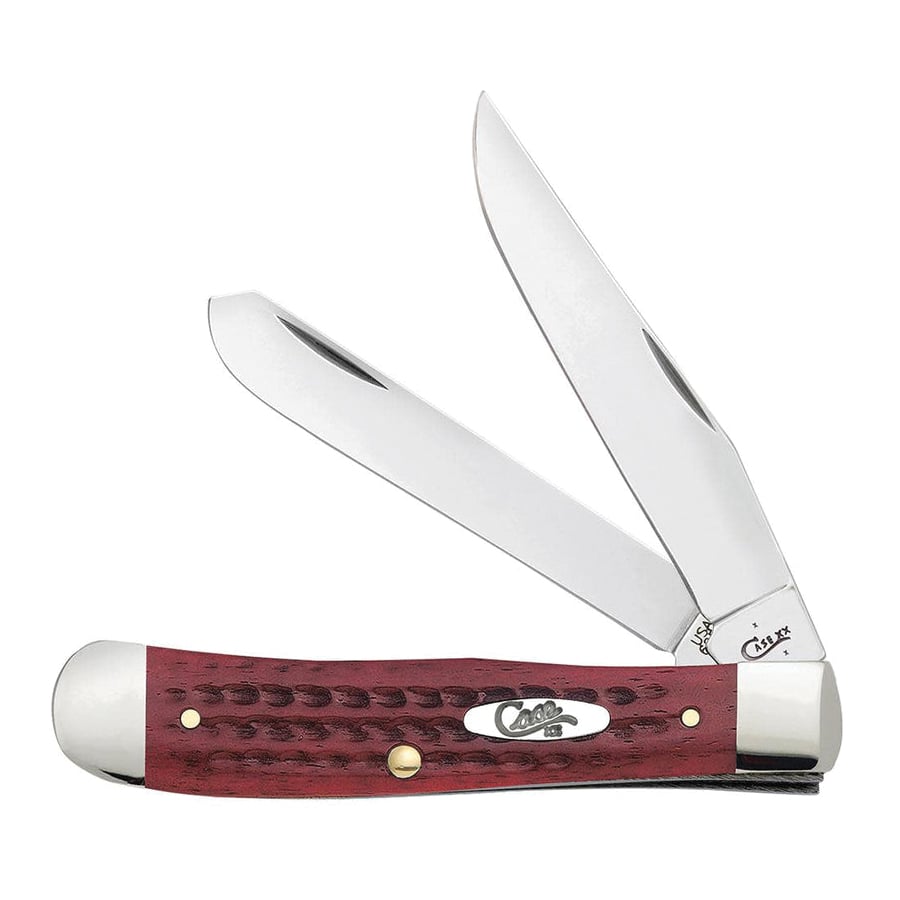 Case Pocket Worn Folding Knife Clip Point/Spey, Old Red