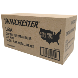 Winchester Ammo USA223LK Best Value 223 Remington/5.56 NATO 55 GR Full Metal Jacket - 1000rd Case