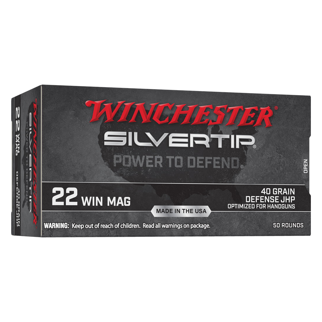 Winchester .22 WMR 40 gr Ammo Silvertip HP - 50rds - W22MST