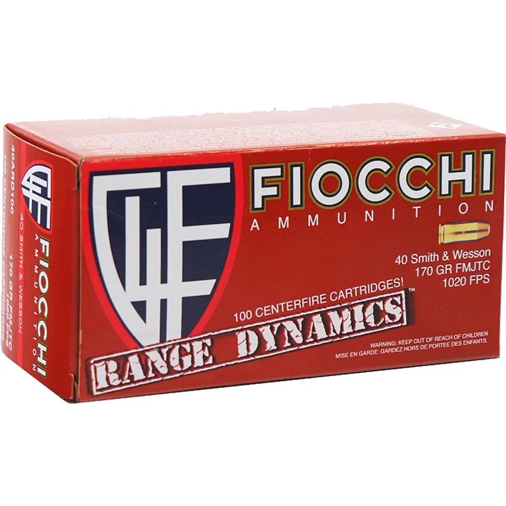 Fiocchi Range Dynamics Pistol Ammo 40 S 170 gr. FMJTC 100 rd.