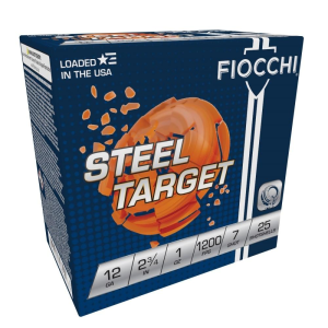 Fiocchi Target Steel Low Recoil Shotshells 12ga 2-3/4" 1oz 1200 fps #7 25/ct