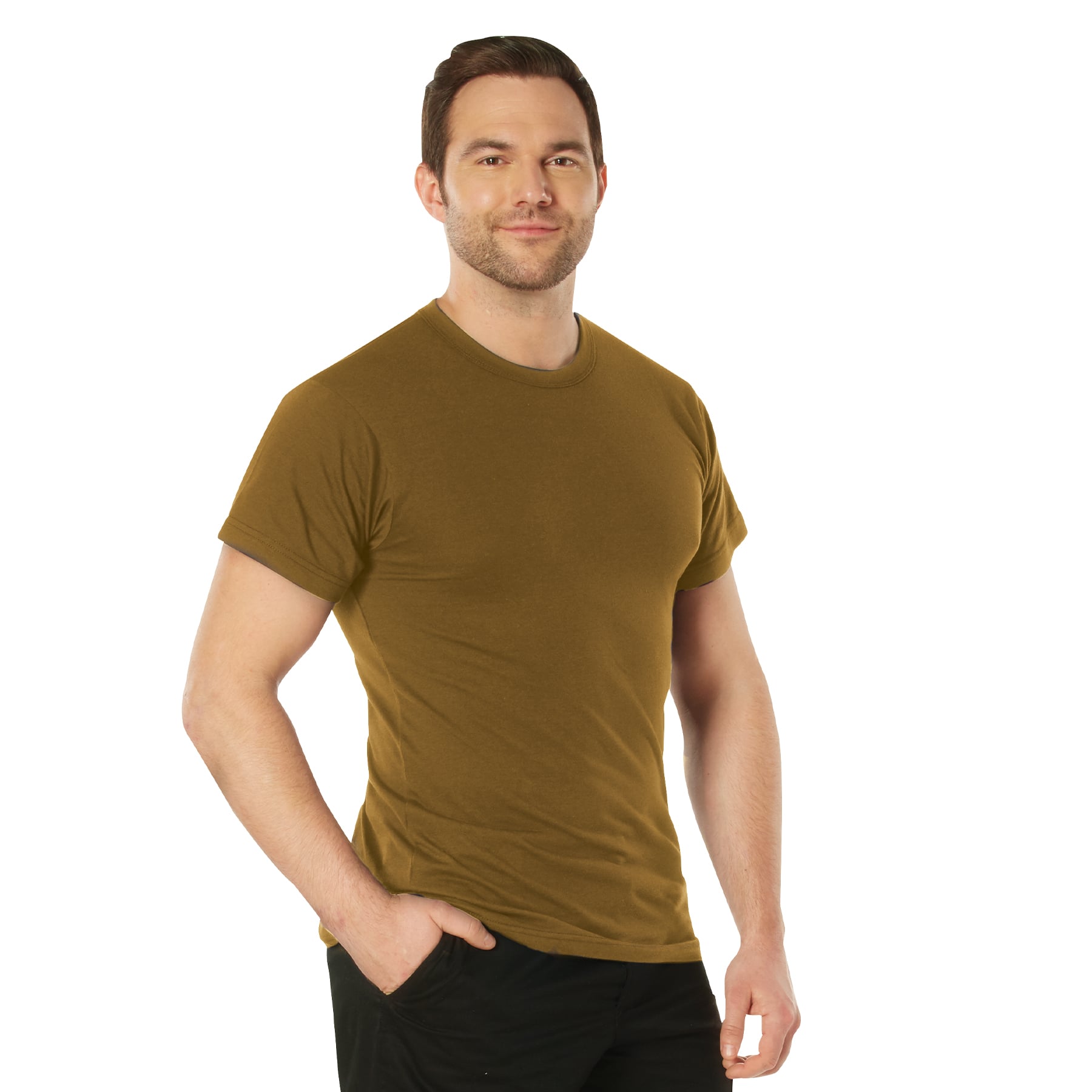 Rothco Solid Color 100 Cotton T-Shirt - Brown, Large