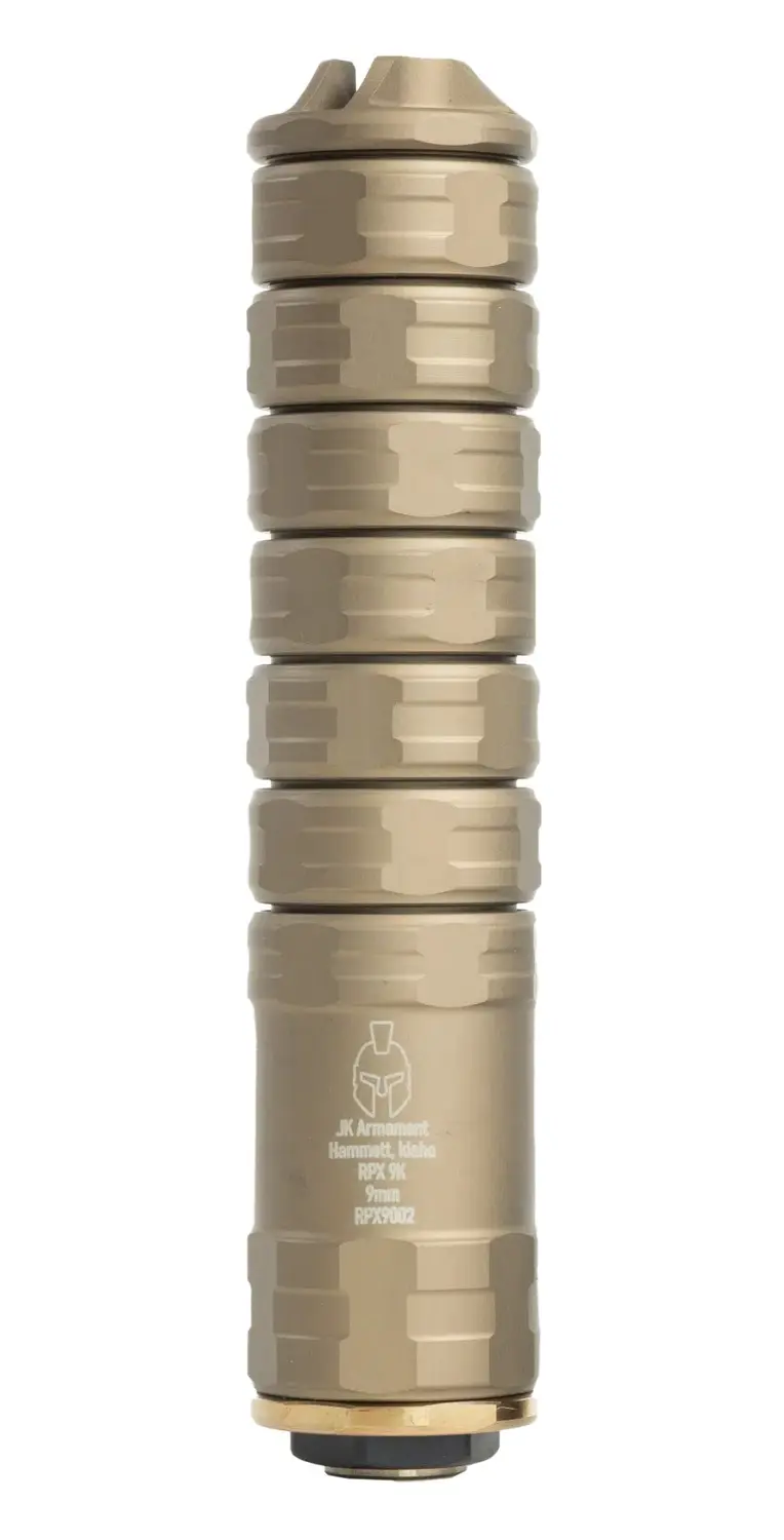 JK ARMAMENT RPX 155 9mm Suppressor 1.55in FDE