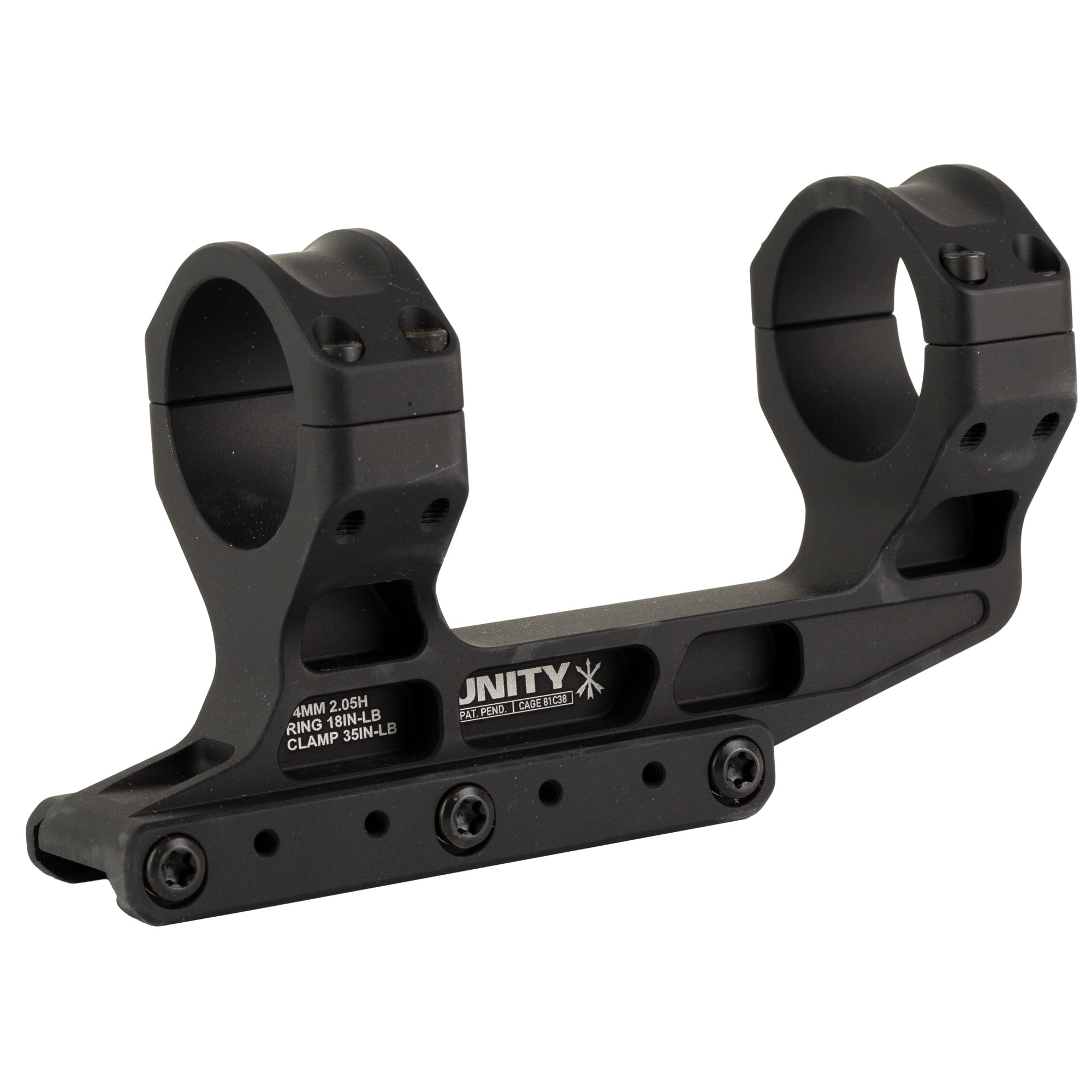 Unity Tactical FAST LPVO Mount 2.05" Optical Height, 34mm - FSTS34205B
