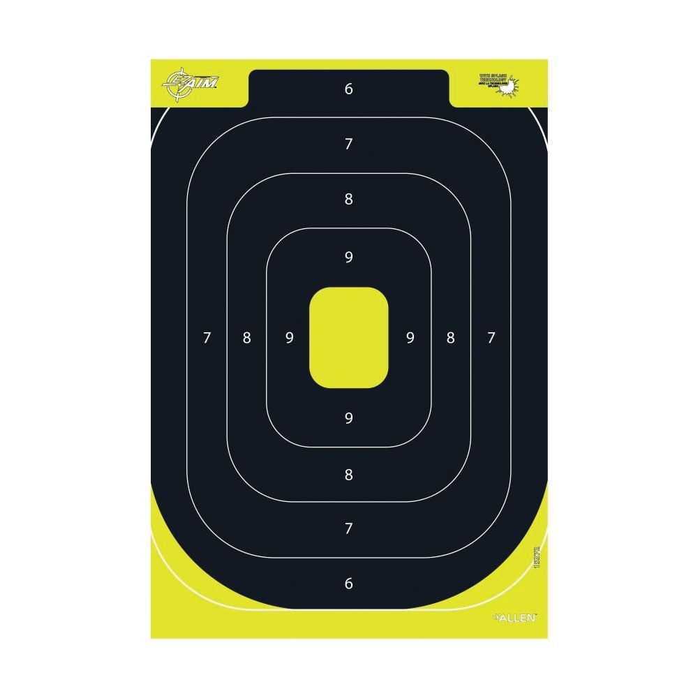 EZ Aim Splash Reactive Non-Adhesive Silhouette Target, Black/Yellow, 8 Pack - 15372