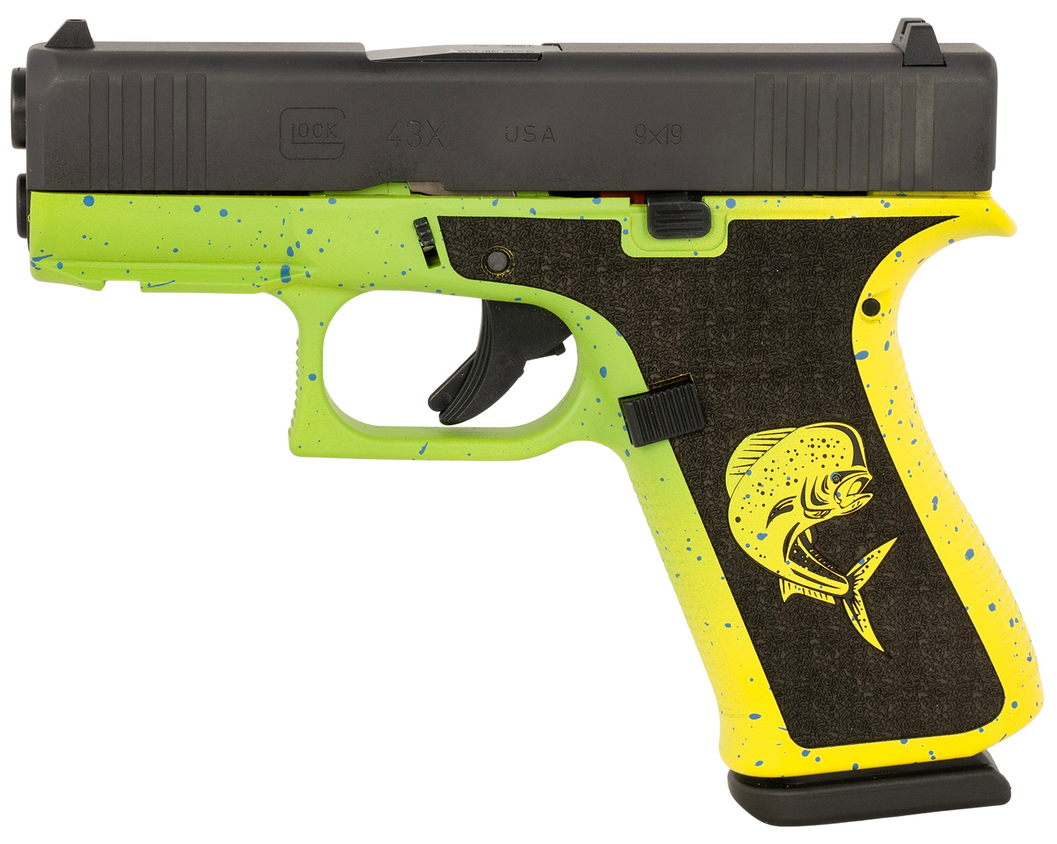 Glock G43X Subcompact 9mm 3.41" 10rds, Mahi Frame & Black Slide