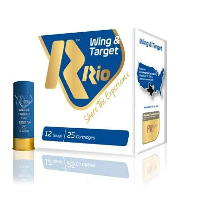 Rio Wing Target Shotshells 12ga 1oz 2-3/4" 1250 fps #8 25/ct