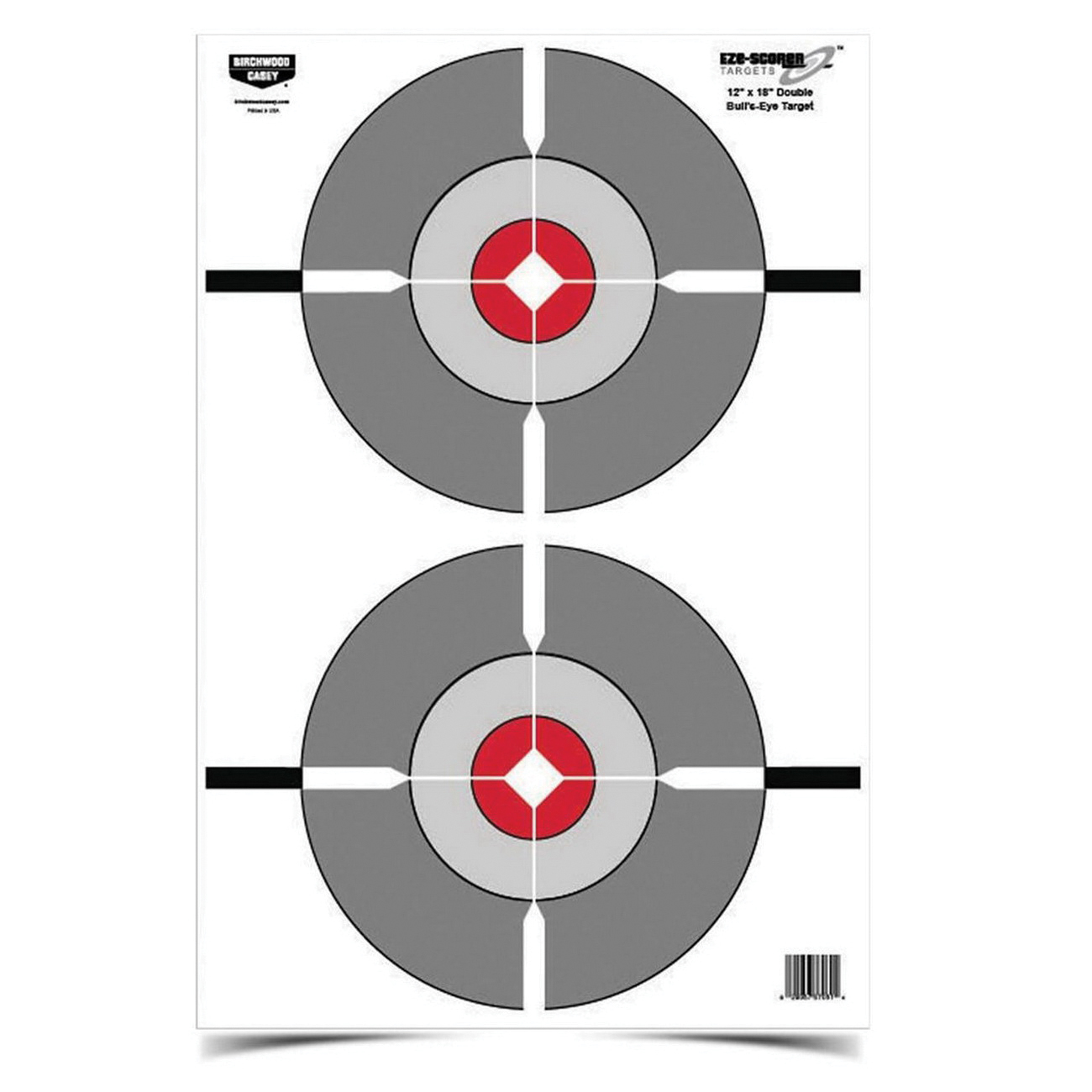 Birchwood Casey EZE-Scorer 12" x 18" Double Bullseye Target, 100/pack - 37061
