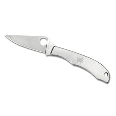 Spyderco HoneyBee Plain Edge Folding Knife, Silver - C137P