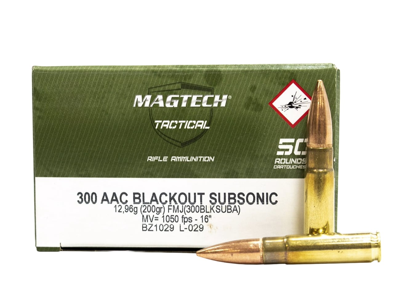 Magtech 300AAC Blackout 200gr FMJ Subsonic Ammunition 50rds - 300BLKBSUBA