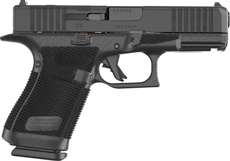 Glock P61950203 G19 Gen6 9mm Luger 15+1 4.02" Black GMB Barrel Optic Ready/Serrated Slide, Black Polymer Frame w/Accessory Rail, Interchangeable Backstrap Grip, Ambidextrous